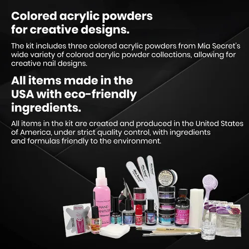 Vista 4 de Mia Secret Kit profesional de uñas académicas para acrílico, Formagel, Gelux y gel de inmersión para principiantes, estudiantes (Kit-A08)