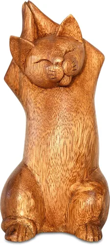 Vista 9 de G6 Collection Estatua de yoga de gato siamés tallada a mano de 8 pulgadas, escultura de estatua de yoga hecha a mano, decoración del hogar