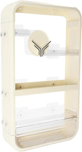Vista 5 de Organizador de maquillaje de gran capacidad de 16 x 5 x 28 pulgadas, organizador de cosméticos a prueba de polvo de 4 niveles, organizadores de baño