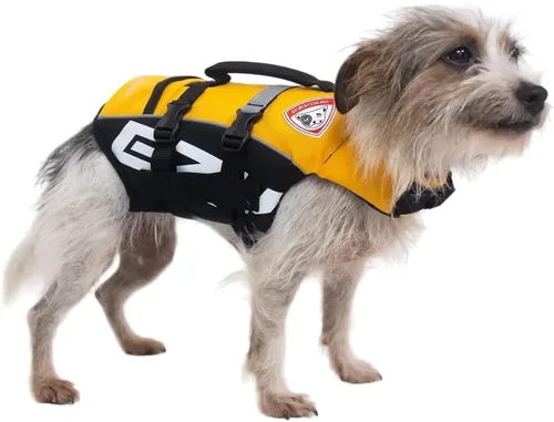 Vista 6 de EzyDog DFD Micro - Chaleco salvavidas para perros pequeños, chaleco de seguridad para nadar ajustable para perros de menos de 15 libras con ribete
