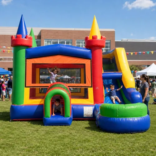 Vista 10 de TentandTable Tobogán acuático inflable para niños de 5 a 12 años, castillo animoso de grado comercial para adultos, casa de salto, incluye soplador