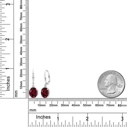 Vista 29 de Gem Stone King Aretes colgantes de gota para mujer, plata de ley 925, piedra natal ovalada de 0.354 x 0.276 in, joyería fina, regalos para ella