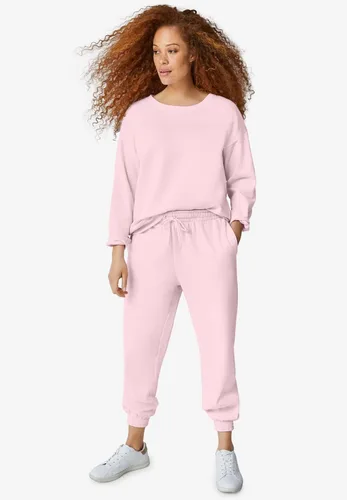 Vista 4 de Ellos Sudadera de forro polar boxy de talla grande para mujer