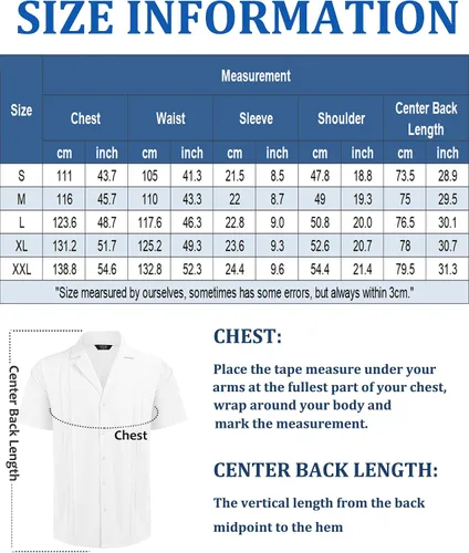 Vista 6 de COOFANDYMen'sCubanGuayaberaShirtsShortSleeveButtonDownShirtsSummerBeachShirts