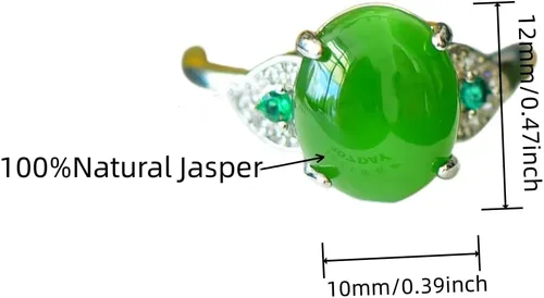 Vista 4 de Anillo de jaspe natural Joyas únicas de jaspe Boutique de moda para mujer