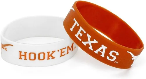 Vista 8 de aminco NCAA - Juego de pulseras de goma de silicona unisex para adultos, paquete de 2