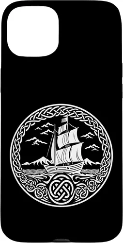 Vista 9 de Funda para iPhone 11 Pro Max Ship Sailing de mitología nórdica con nudos celtas