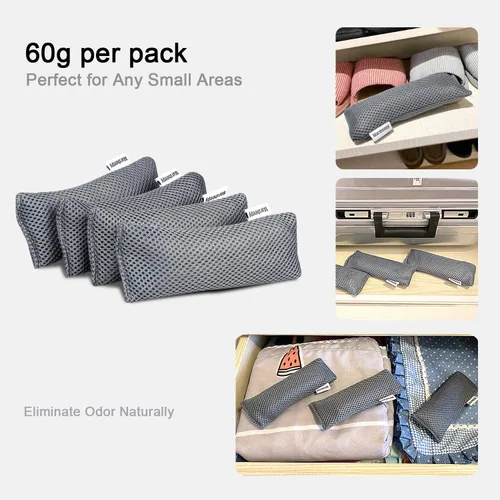 Vista 2 de Paquete de 12 bolsas desodorantes de carbón para zapatos, eliminador de olores de zapatos, desodorantes de cajón, absorbente de olores de carbón