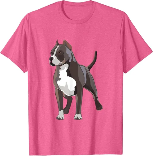 Vista 22 de American Bully Dog Holder Illustration for Dog Lovers T-Shirt Negro