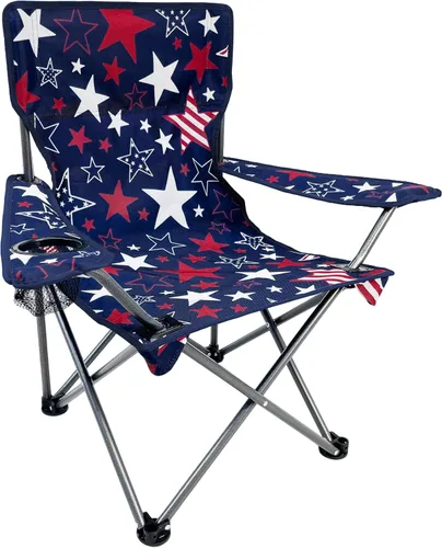 Vista 10 de Black Sierra Silla de campamento para niños, asiento plegable para niños que soporta 150 libras, silla de césped portátil para exteriores, incluye