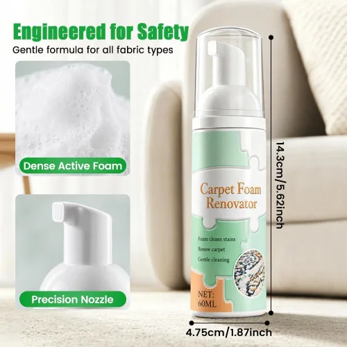 Vista 7 de Removedor de manchas de espuma sin agua con toalla, 2 fl oz