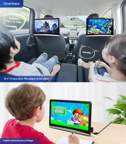 Vista 4 de 12,4" monitor del reposacabezas de TV del coche de Android 13, sistema
