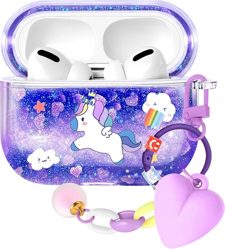Vista 19 de Funda para Apple para Airpods 4 Case 2024 - Arena Movediza Líquida Arte Artístico Estético Funda Mujer Chica Mujeres Brillante Brillo Purpurina