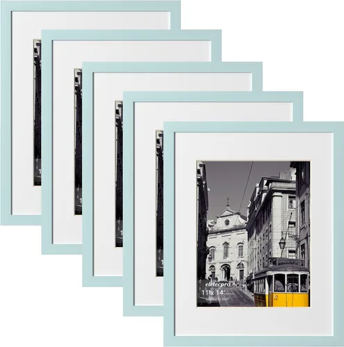 Vista 87 de eletecpro Juego de 5 marcos de fotos de 8 x 10 pulgadas, collage de fotos, decoración de pared, fotos de 5 x 7 con paspartú o de 8 x 10 pulgadas sin