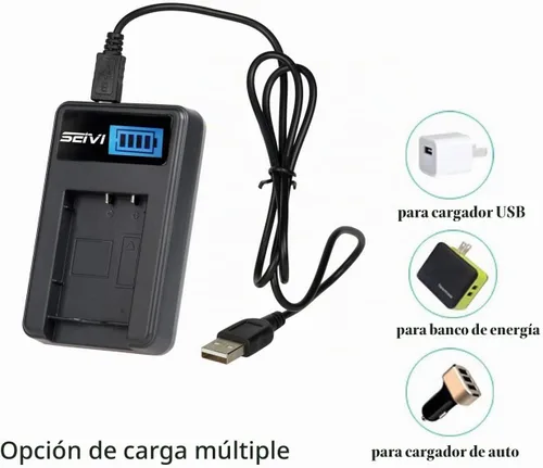 Vista 6 de Cargador de batería para Canon PowerShot SD1200 es, SD1300 es, SD3500 es cámara digital