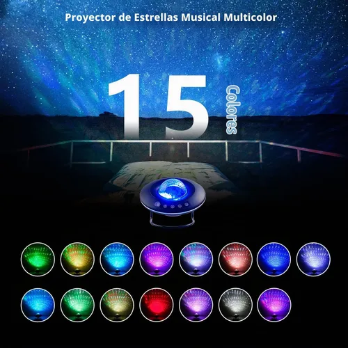Vista 6 de LooEooDoo Proyector de estrellas, lámpara de proyección estrellada de la galaxia, altavoz Bluetooth con iluminación Aurora con temporizador