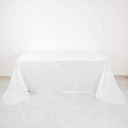 Vista 27 de Mantel rectangular de tafetán arrugado de acordeón de 90 x 132 pulgadas, manteles de boda, manteles de mesa, decoración de eventos, manteles