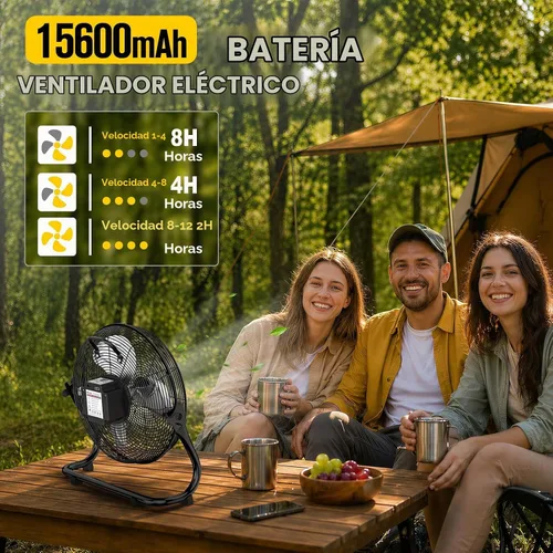 Vista 7 de Ventilador solar de 16" con panel solar desmontable de 20 W, negro 16" negro