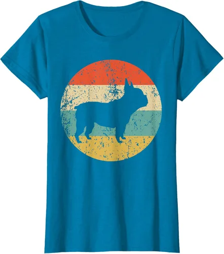 Vista 84 de Camiseta de perro retro de Bulldog Francés Negro