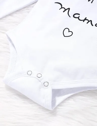 Vista 5 de WIQI Conjunto de 4 piezas de ropa para bebé recién nacida, conjunto floral de verano, ropa de bebé para niña