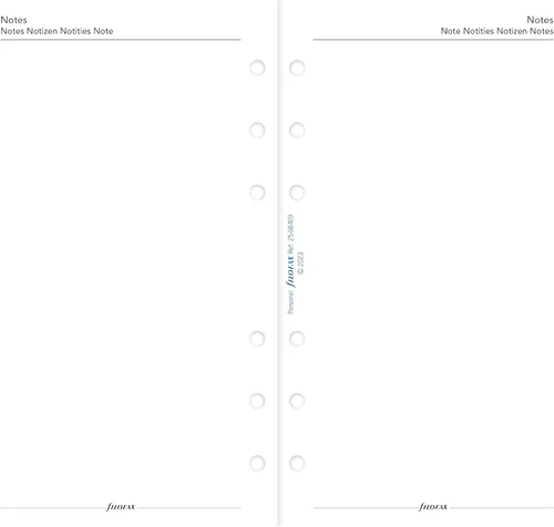 Vista 3 de Filofax Calendario de recambio de diario, tamaño personal/compacto, semana en una página con notas, libro blanco, multilingüe: cinco idiomas, 2025