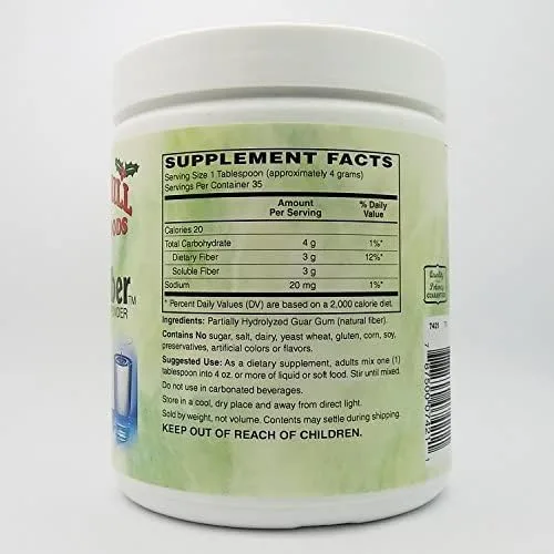 Vista 3 de Holly Hill Health Foods, Polvo de fibra transparente, 5 onzas