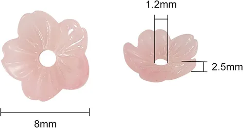 Vista 3 de Airssory 100 cuentas de polvo de conchas en forma de flor, cuentas rojas, espaciadores, cuentas sueltas a granel para decoración de joyas, 0.31 x #01