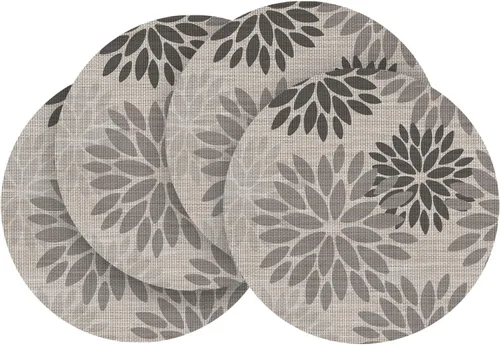 Vista 20 de Artoid Mode - Juego de 4 manteles individuales de vinilo con diseño floral, resistentes al calor, lavables, antideslizantes, de PVC, para decoración