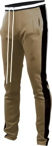 Vista 24 de SCREENSHOT-Track Pants S41700 Mens Premium Slim Athletic Fitness Lifestyle Workout Bottoms - Classic Fit S41700 Bk/Pu