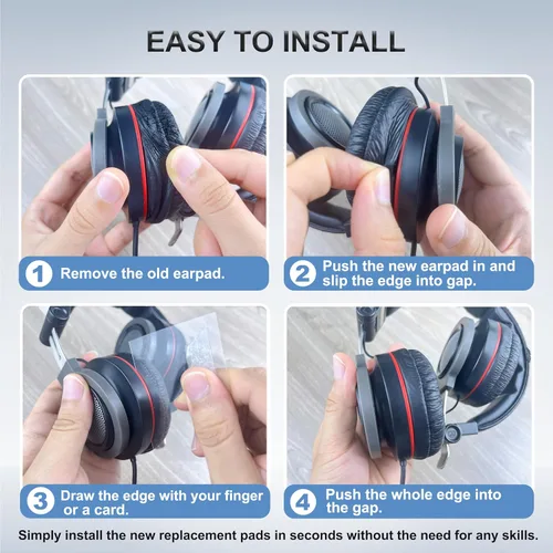 Vista 4 de Almohadillas de repuesto para auriculares Sony, almohadillas compatibles con Sony MDR- ZX100 ZX110 ZX110NC WH-CH500 CH520 CH510 V150 V250 V200 JBL