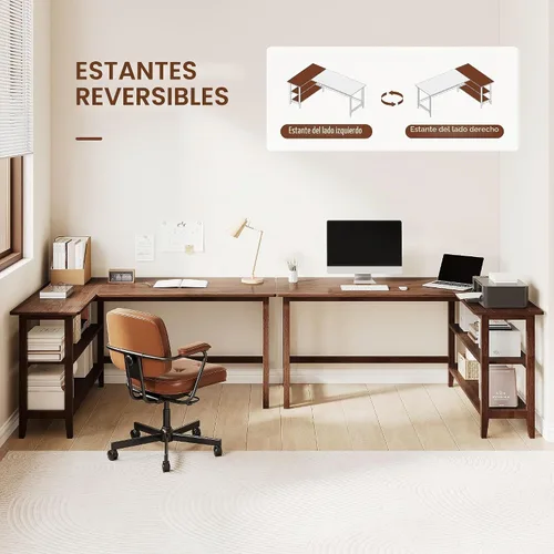 Vista 4 de IOTXY Escritorio de oficina reversible en forma de L de 45 pulgadas