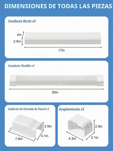 Vista 4 de Juego de cubierta de línea de PVC decorativo para mini split y aire acondicionado central de 4 pulgadas de ancho y 9 pies de largo, para sistemas