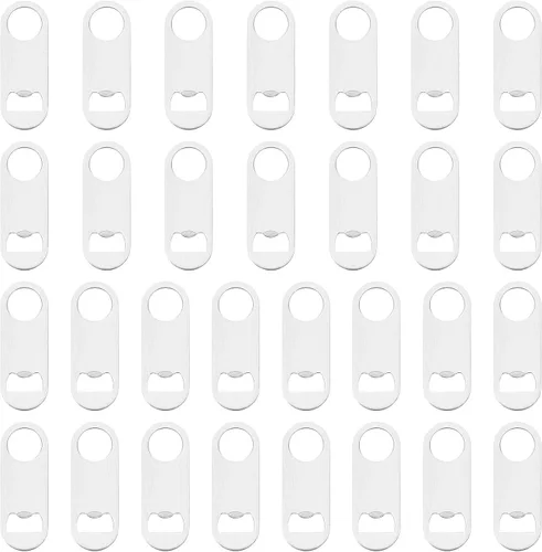Vista 9 de 30 abridores de botellas planos de 3.5 x 1.18 pulgadas, abridor de botellas de cerveza de acero inoxidable negro, hoja de barra resistente, abridor