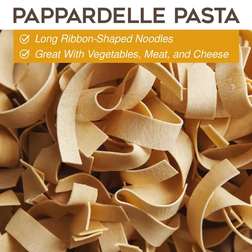 Vista 5 de Morelli Pappardelle - Pasta orgánica con germen de trigo - Pasta importada de Italia, pasta de fideos Pappardelle, fideos anchos, 17.6 oz (500 g)