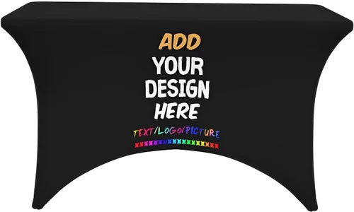 Vista 7 de wxyzdq Mantel personalizado con logo de empresa, diseño de mantel personalizado con tu imagen y texto, nombre personalizado, alta elasticidad