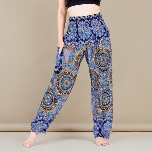 Vista 6 de LOFBAZ Vivid Yoga Harem Pantalones para Mujer Boho Hippie Lounge Pijamas India Beach