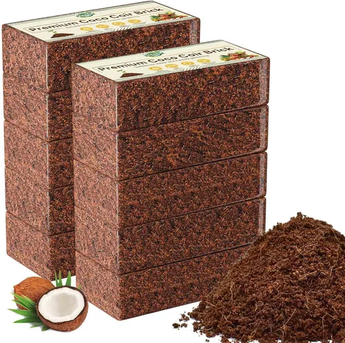Vista 10 de Halatool - 1 paquete de ladrillo de coco de coco orgánico, tierra de coco para plantas