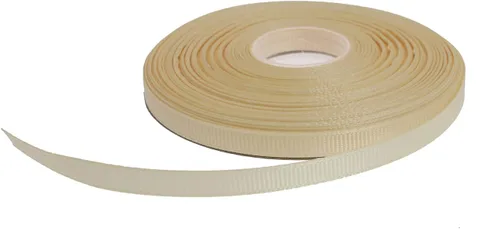 Vista 49 de Cinta de grogrén sólido de 25 yardas cada rollo, borde tejido 100% poliéster (1 pulgada, beige)