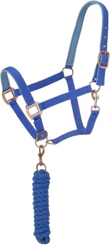 Vista 2 de Tough 1 Tough-1 Cabestro (halter) acolchado de neopreno con hebillas estilo antiguas, incluye correa de guía