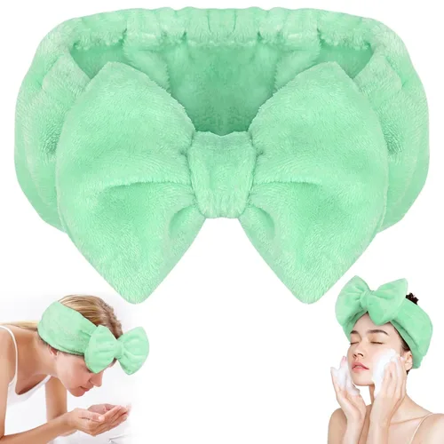 Vista 12 de Shintop Diadema de Spa, Diadema de Maquillaje de Vellón Coral Suave con Lindo Lazo, Banda Elástica para el Cabello para Lavar la Cara, Cuidado