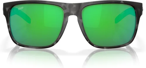 Vista 16 de Costa Man - Gafas de sol con montura negra mate, lentes de espejo verde, 2.323 in