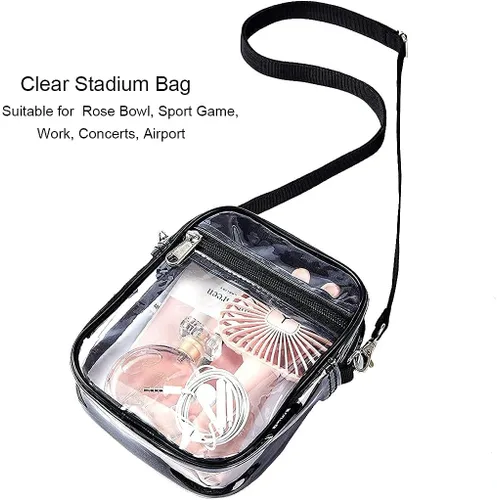 Vista 6 de Bolso cruzado transparente, aprobado para estadios, para conciertos, eventos deportivos