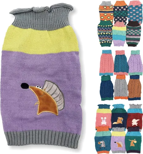 Vista 20 de Suéter de punto para perro, ropa de invierno cálida y suave para mascotas pequeñas y grandes (XL: longitud: 22 pulgadas, alce)