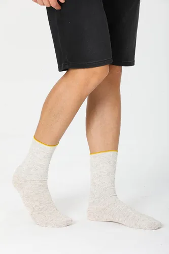 Vista 2 de GoWith Diabetic Socks for Men, Cotton-Linen Blend Comfy Seamless Non-Binding Dress Socks, Neuropathy Crew Socks for Diabetics