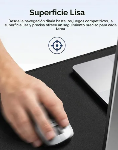 Vista 3 de Reniteco Alfombrilla de mouse grande para oficina y juegos, 27.6 x 11.8 x Negro