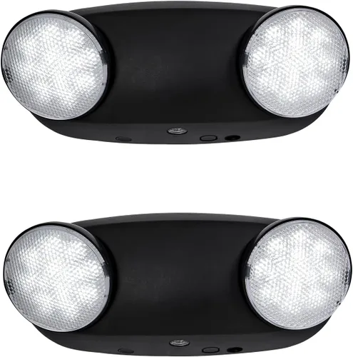 Vista 8 de TANLUX Luces de emergencia LED con batería de respaldo, luces de emergencia comerciales ajustables de dos cabezales, certificación UL, CA 120/277 V