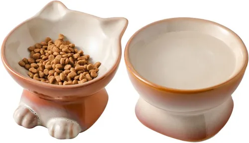 Vista 18 de Nihow Ceramic Basic Cat Bowls: cuenco para gatos de 5 pulgadas para alimentos y agua Food Grade Cat Dish for Small-Sized Cat - Microwave &