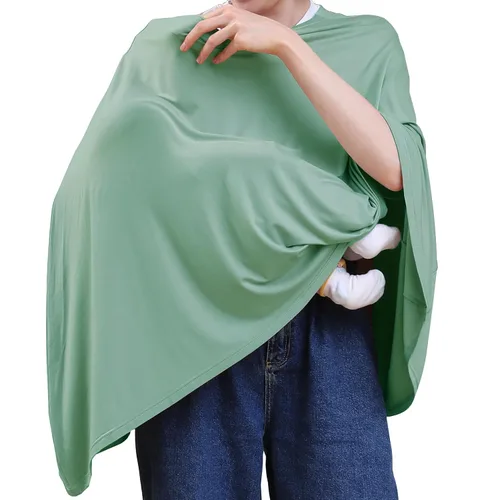 Vista 10 de Seejoy Manta de Enfermería para Lactancia Materna, Cobertura Completa 360° en Estilo Poncho, Manta de Lactancia Suave y Transpirable de Rayón