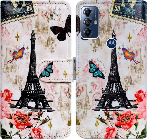 Vista 19 de Bcov Funda para Moto G Play 2023, diseño de pájaro negro y verde con tapa para teléfono con ranura para tarjetas, soporte para Motorola Moto G Play
