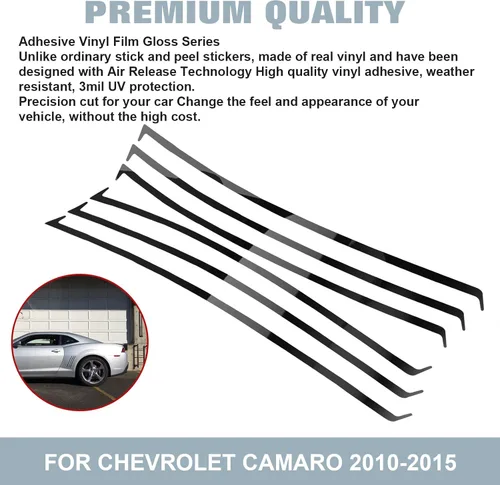 Vista 3 de x xotic tech 6 calcomanías de vinilo con incrustaciones de vinilo para carrocería L&R, compatible con Chevrolet Camaro SS RS LS 2010-2015